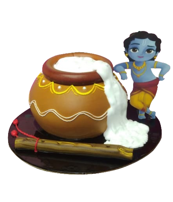 Krishna &amp; Dahi Handi Theme Cake