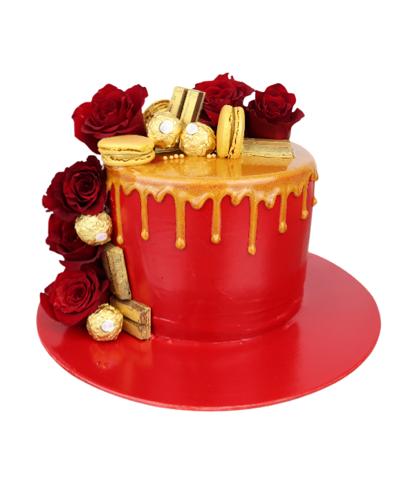 Roses with Ferrero theme cake