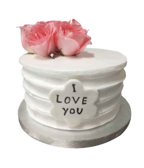 Pink Roses &amp; white theme cake