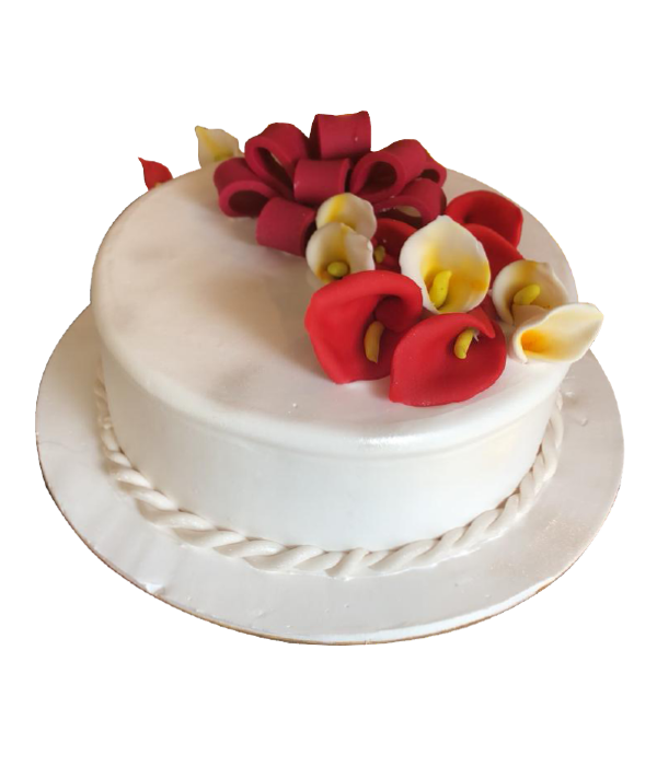 Petals &amp; White Theme Cake