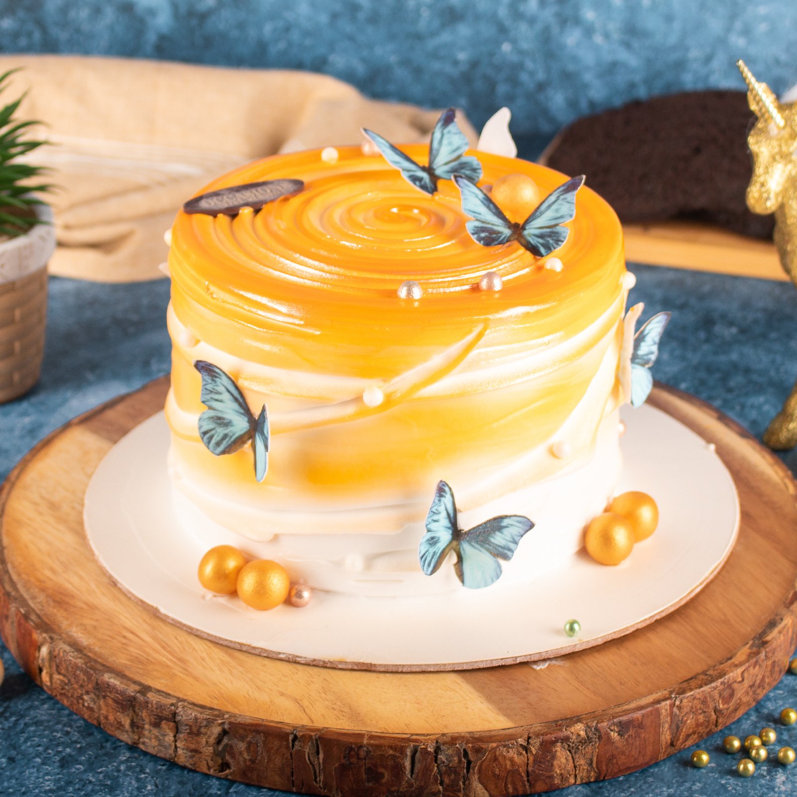 Mango Butterfly Cake
